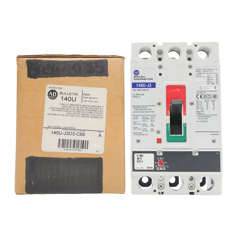 Allen Bradley 140U-J3d3-C90 Ser. A 480V 250A (Br/Wh) Nsmp 1