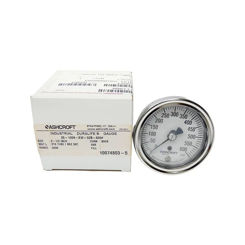 Ashcroft 25-1009-Aw-02B-600# 0-600Psi 2-1/2" Nsmp 1