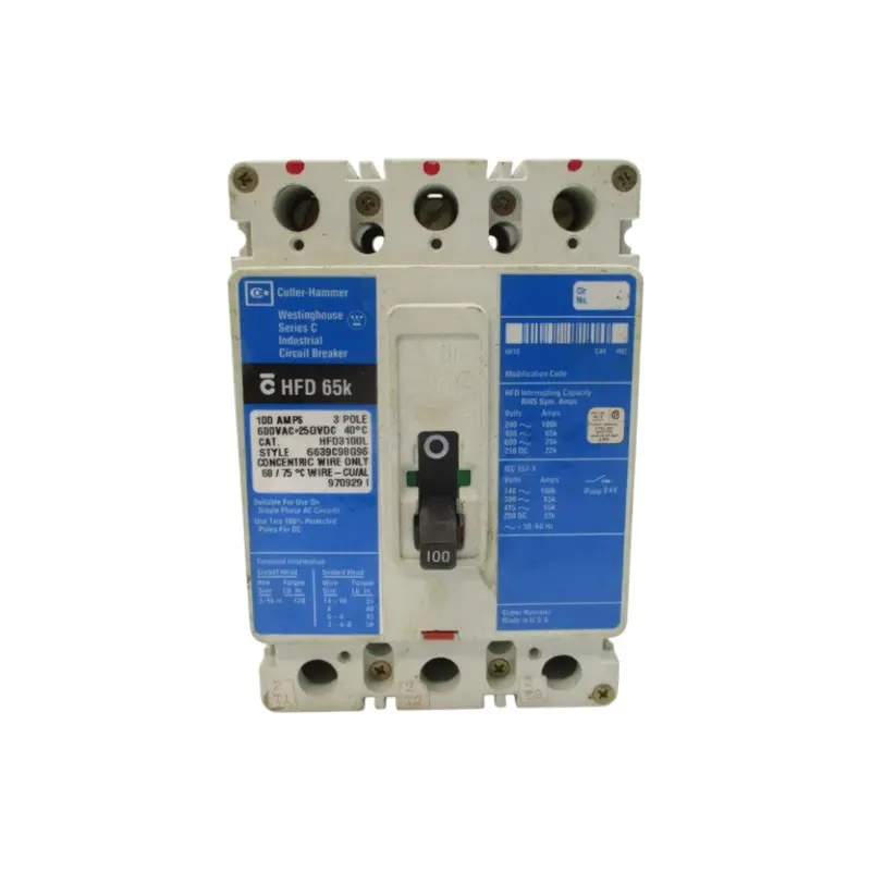 Cutler Hammer Hfd3100l 6639C98g96 Ser. C 600Vac 100A Unmp 1