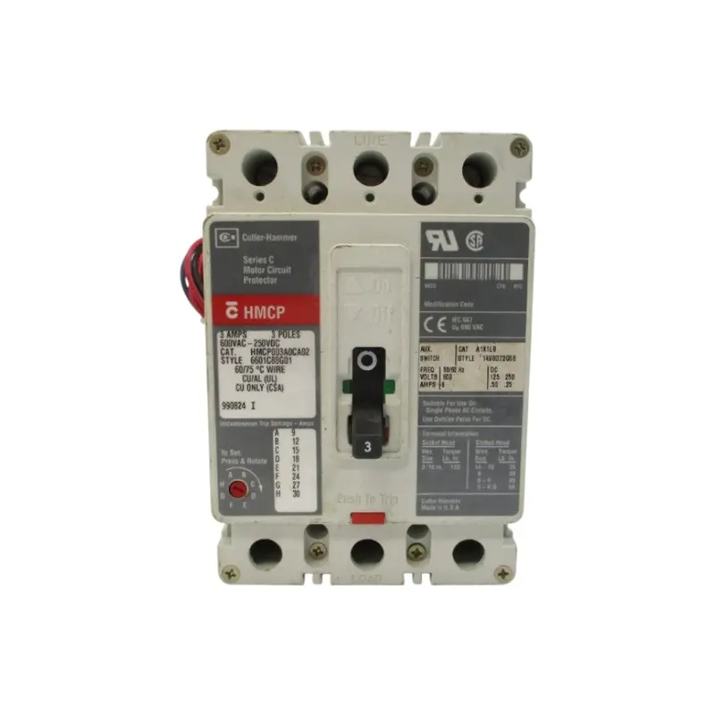 Cutler Hammer Hmcp003a0ca02 6601C88g01 Ser. C 600Vac 3A Unmp 1