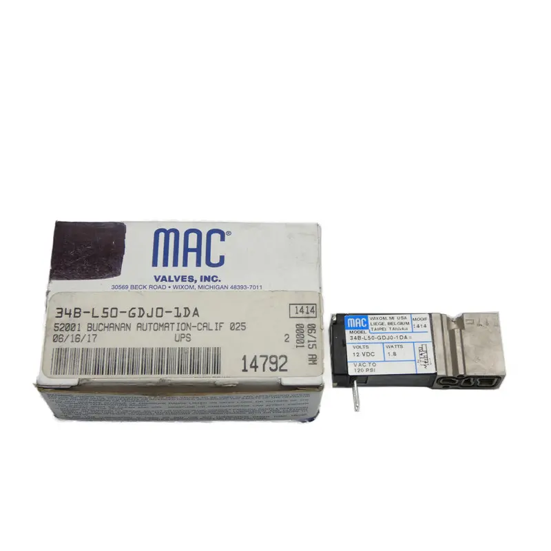 Mac 34B-L50-Gdj0-1Da 12Vdc 120Psi Nsmp 1