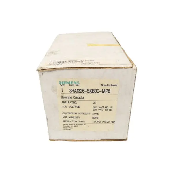 Siemens 3Ra1326-8Xb30-1Ap6 220-240Vac 25A Nsfs 1