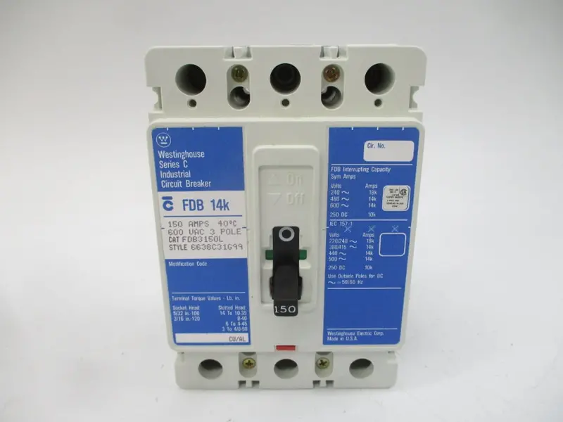 Westinghouse Fdb3150l 6638C31g99 Ser. C 600Vac 150A Nsmp 2