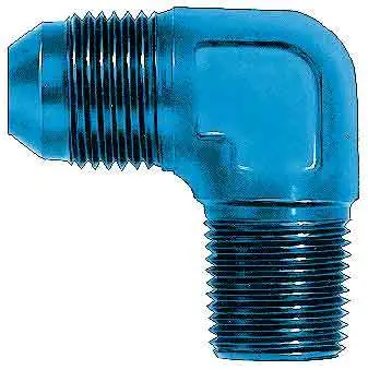 Aeroquip Fbm2030-90 Aluminum 90° Flare Fitting: #3 Flare To 1/8" Npt 1