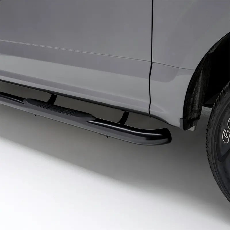 Aries 3" Round Black Stainless Side Bars – Compatible With Chevy Silverado & Gmc Sierra 1