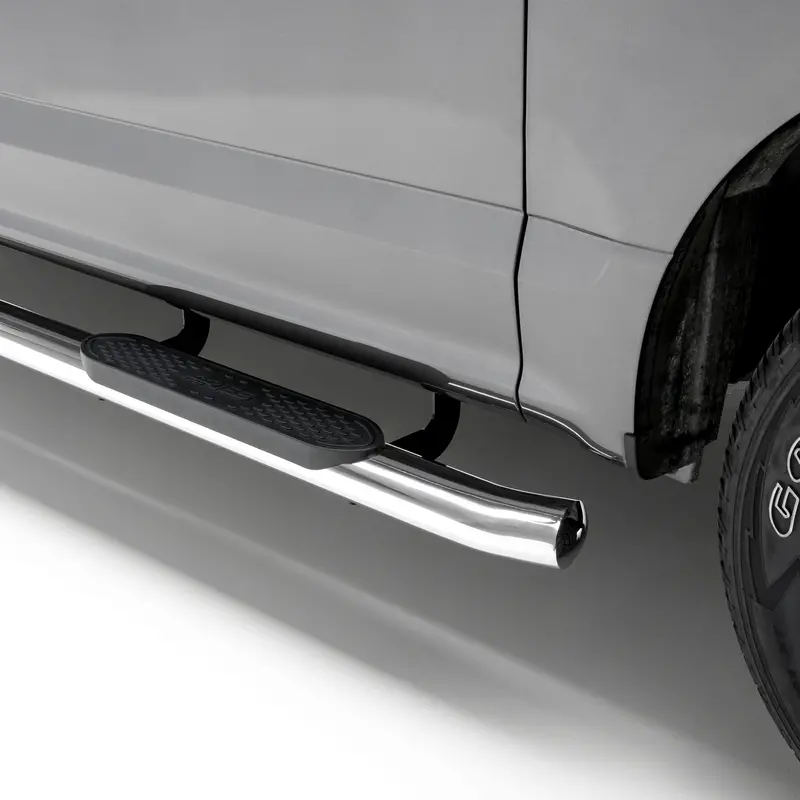 Aries Polished Stainless Oval Side Bars – 4", Fits Select Ford Super Duty & F-150 Models 1