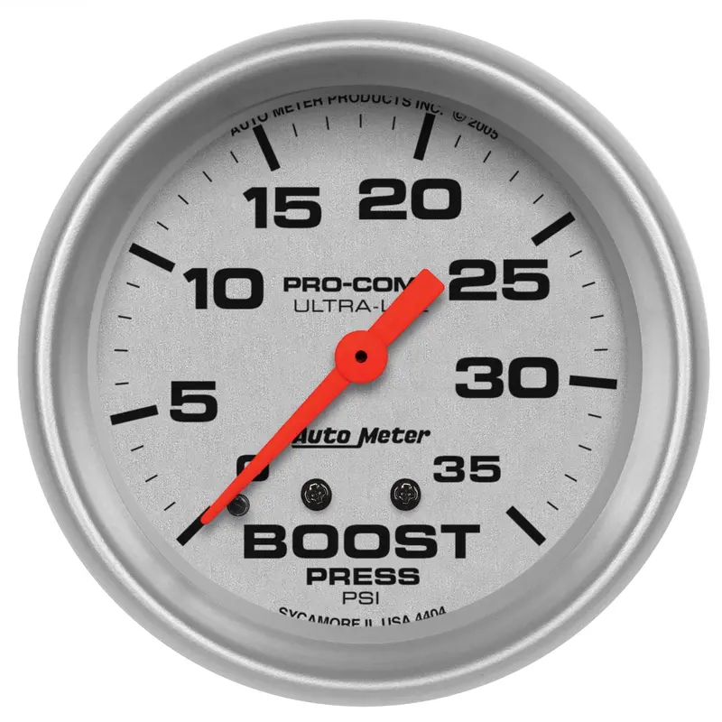 Autometer 4404 Mechanical Boost Gauge – 2 5/8 Inch, 35 Psi Range, Ultra-Lite Design 1