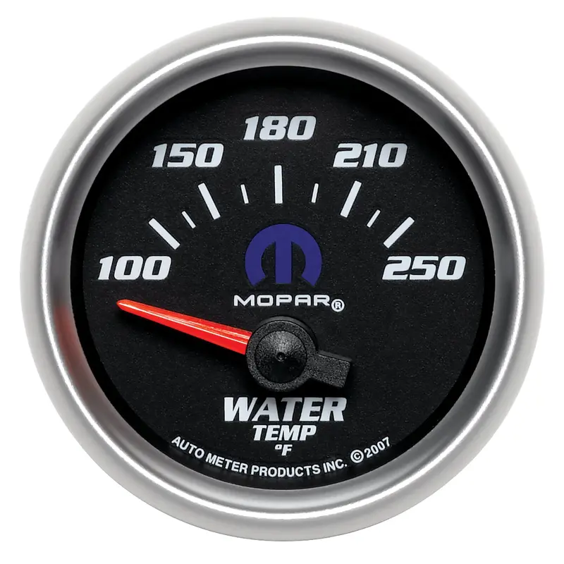 Autometer 880016 Electric Water Temperature Gauge – 2-1/16", 100–250°F, Black Face, Mopar Compatible 1