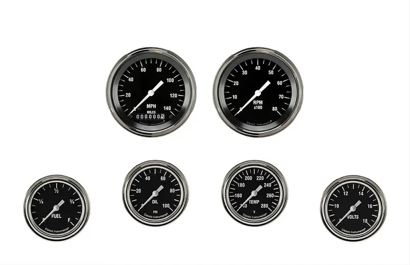 Classic Instruments Hr301Slf Hot Rod 6-Gauge Dash Kit – 2-5/8" Full Sweep 1