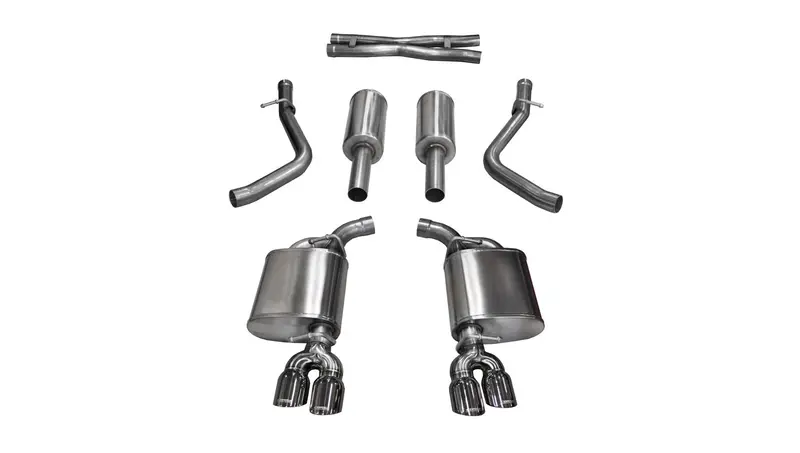 Corsa Performance 14986 Cat-Back Dual-Exit Exhaust – 2.5-Inch System With 3.5-Inch Polished Tips For 2015–2016 Dodge Challenger R/T 5.7L 1