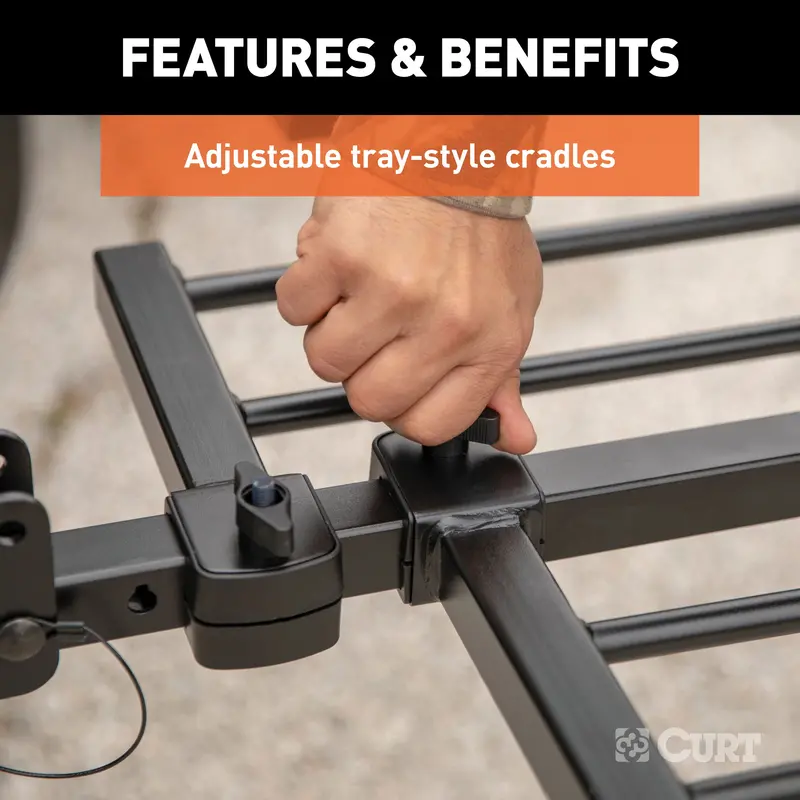 Curt 18087 4-Bike Tray-Style Hitch-Mounted Rack – Compatible With 2" Receiver Hitches 1