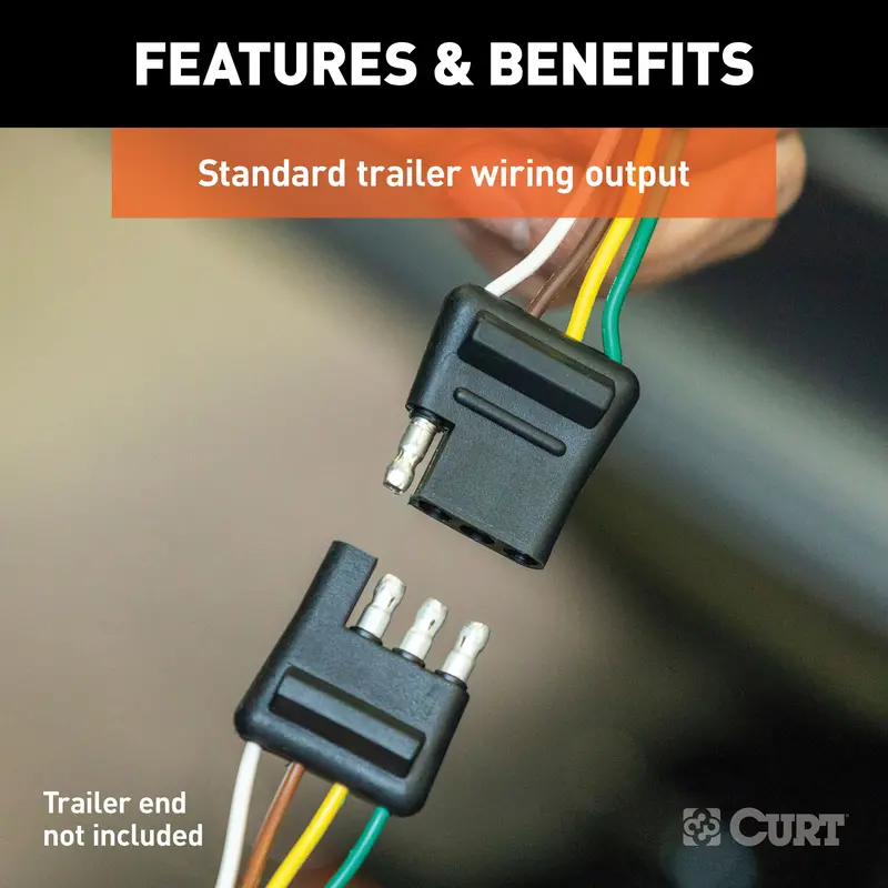 Curt 55377 Custom Wiring; 4-Way Flat; Select Chevrolet Express; Gmc Savana 1500; 2500; 3500 1