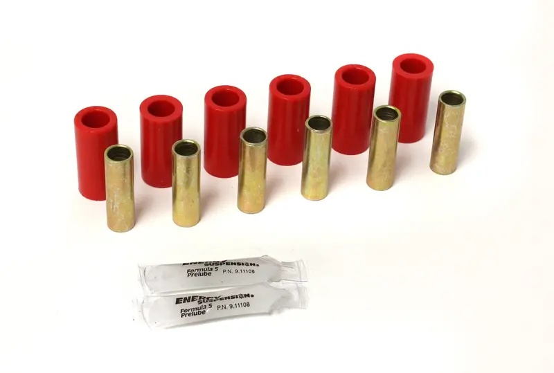 Energy Suspension 2.2101R Polyurethane Leaf Spring Bushing Kit – Front & Rear, High-Performance Red 1