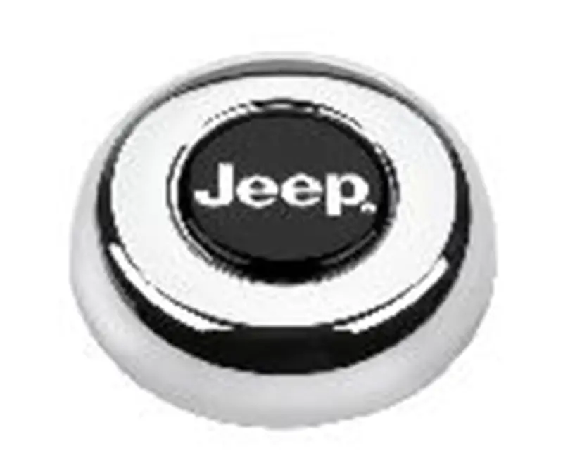 Grant 5695 Mopar Licensed Horn Button; Chrome; Jeep; Classic/Challenger Wheels; 1