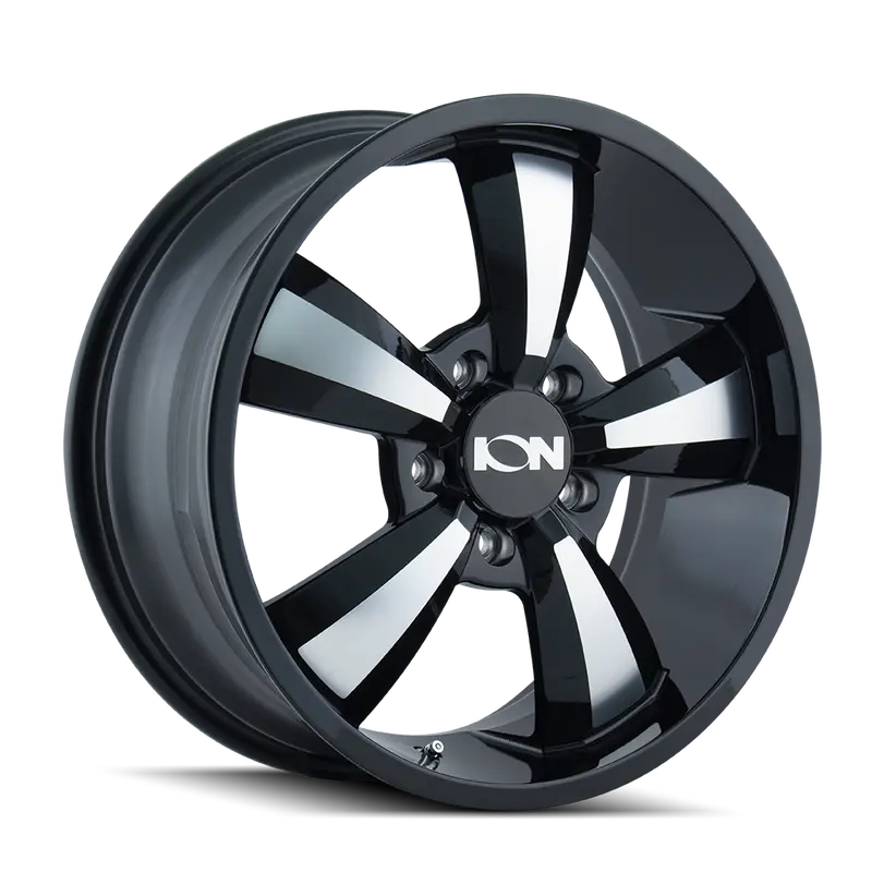Ion 102-8830B 18X8 Gloss Black & Machined Face Alloy Wheel – 5X130 Bolt Pattern, 50Mm Offset, 84.1Mm Hub Bore 1