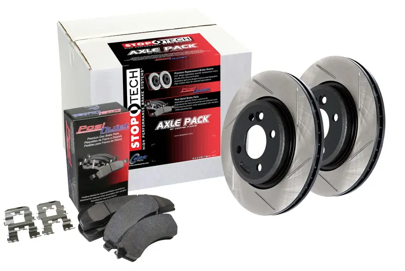 Stoptech 934.65031 Street Axle Pack – Slotted Front And Rear Brake Kit 1
