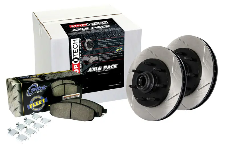 Stoptech 967.65005 Truck Axle Pack – Four-Wheel Slotted Brake Rotor Kit For Heavy-Duty Applications 1