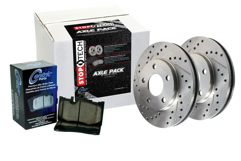 Stoptech Sport Rear Axle Pack – Slotted Rotors, Brake Lines & Hardware (977.44025R) 1