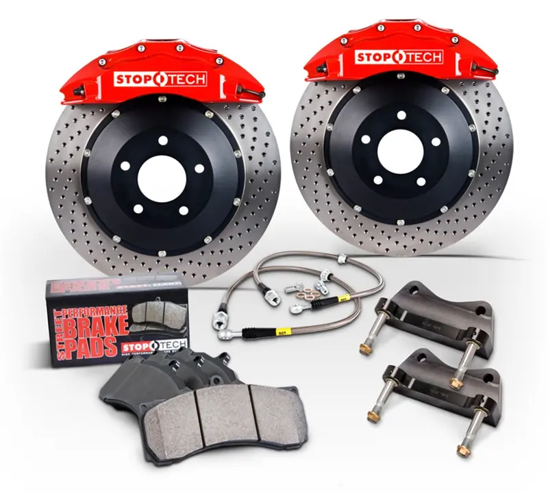 Stoptech Trophy Sport Front Brake Kit – Silver Calipers, Slotted Two-Piece Rotors 1