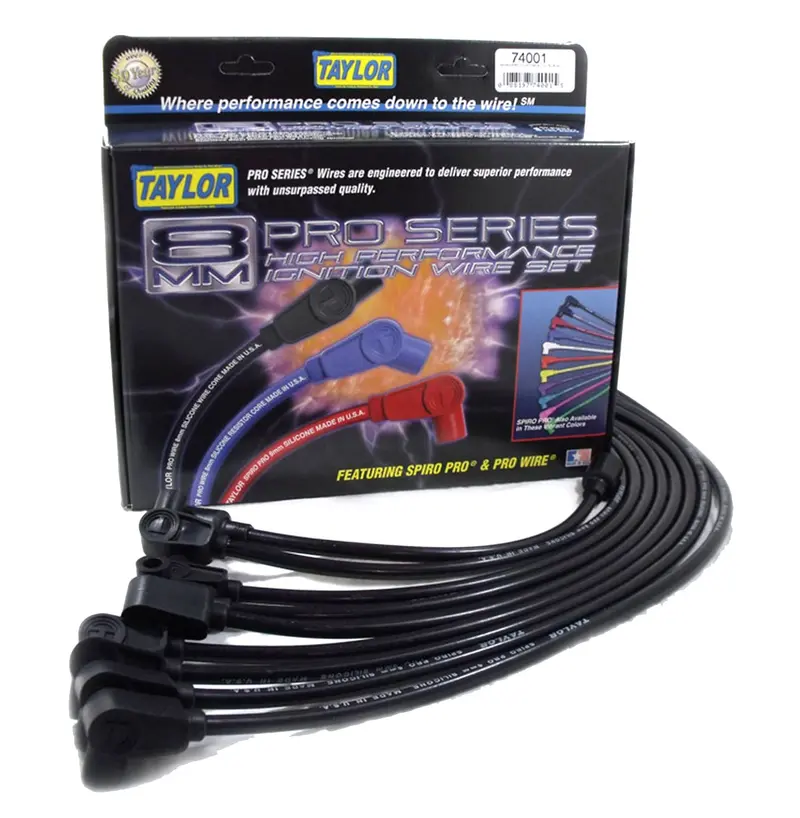 Taylor Cable 72033 8Mm Spiro-Pro Ignition Wire Set – Black, Oe-Style Boots, 9.5" Length 1