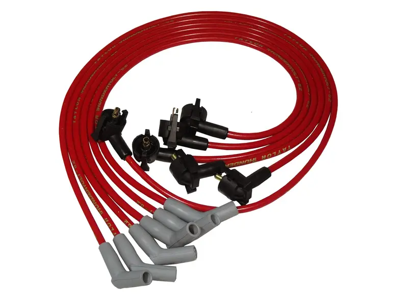 Taylor Cable Thundervolt 8.2Mm Spiro-Wound Ignition Wire Set – Custom Fit, 135° Boots, Red Finish 1