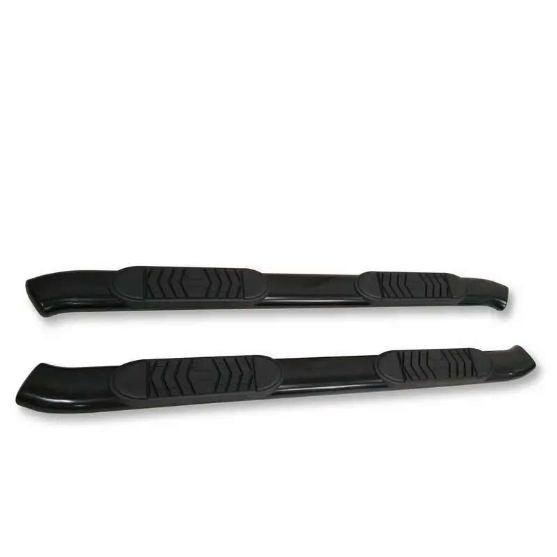 Trailfx A7081B Oval Step-Down Running Boards – 5" Wide, Powder-Coated Black Steel With Welded End Caps 1